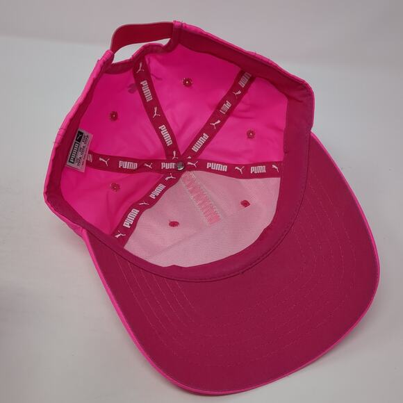 Puma Logo Fitted Hat Pink One Size Solid Stretch Outdoor Vent Holes - Picture 7 of 10